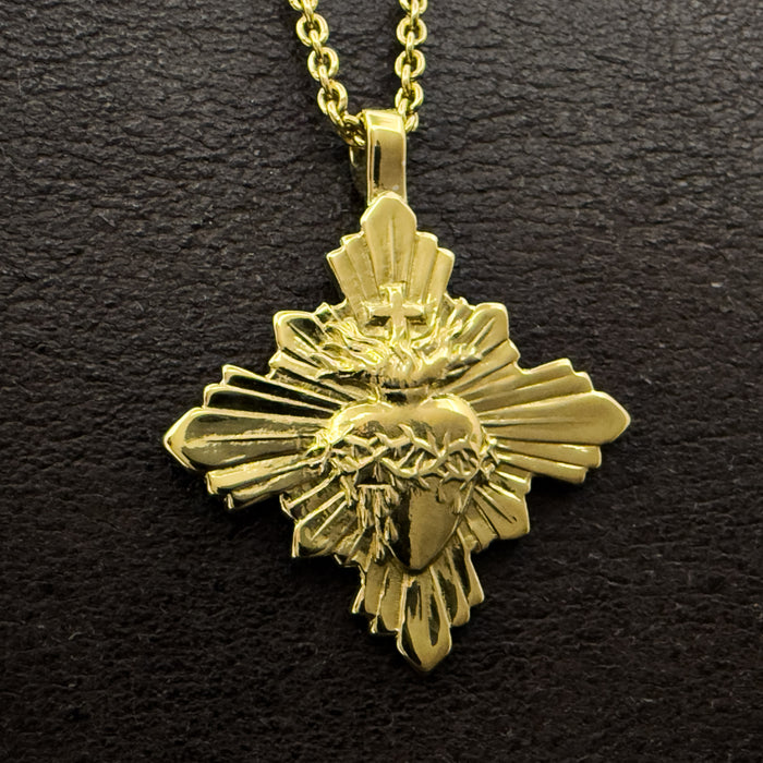 Gold Sacred Heart Necklace