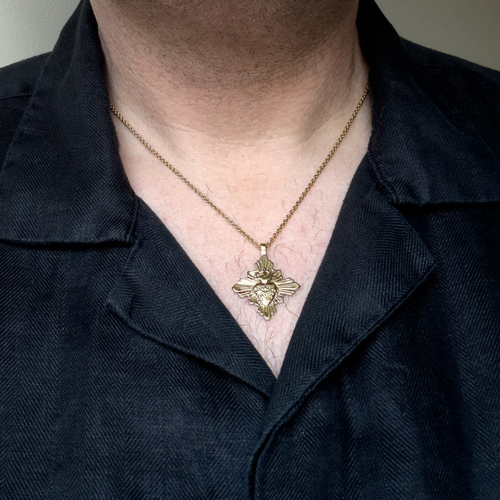 Gold Sacred Heart Necklace