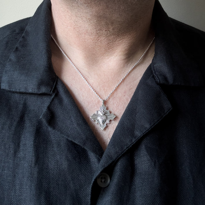 Sacred Heart Silver Necklace