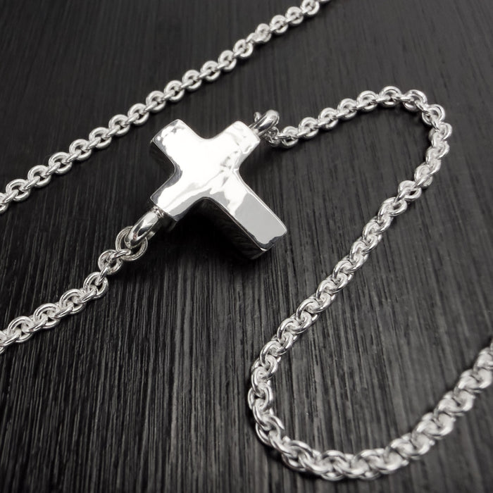 Tiny Sterling Silver Chubby Cross Pendant