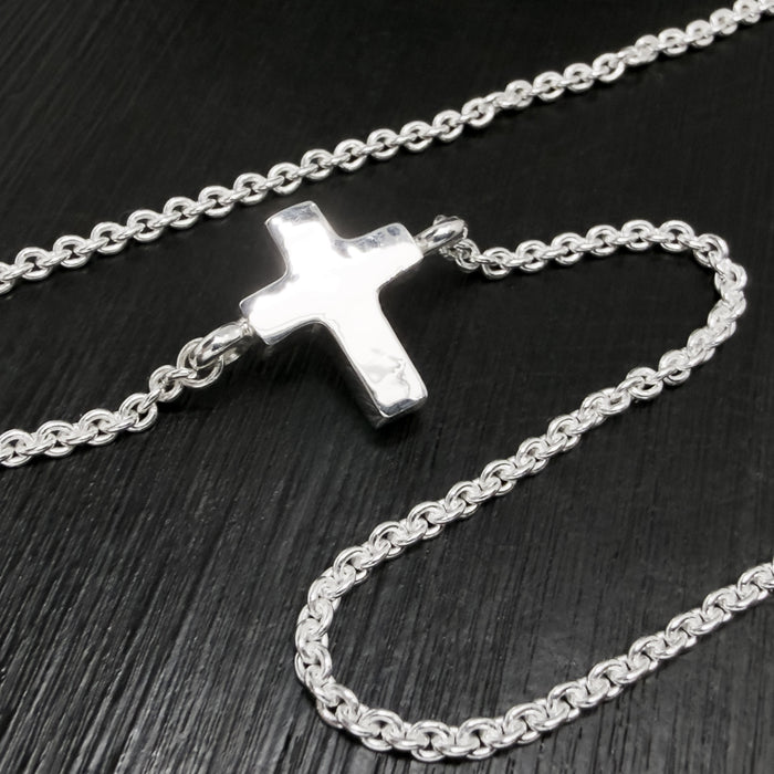Tiny Sterling Silver Chubby Cross Pendant
