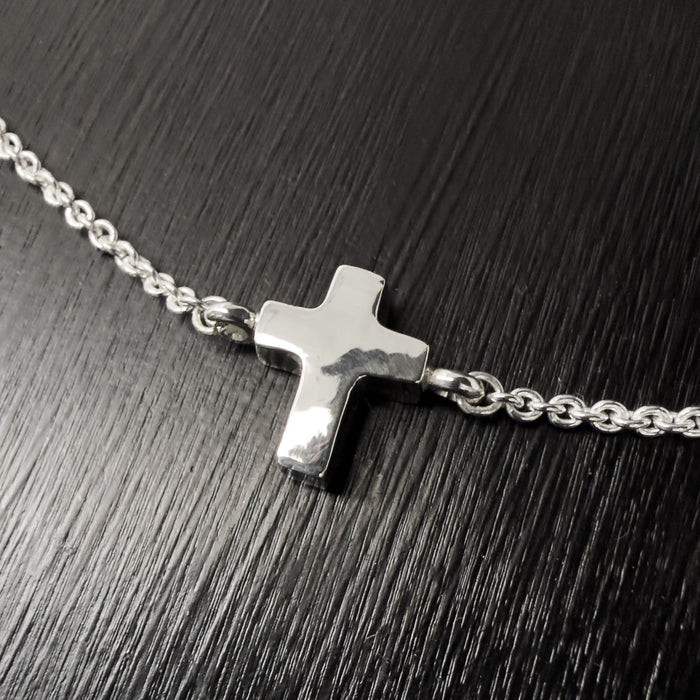 Tiny Sterling Silver Chubby Cross Pendant