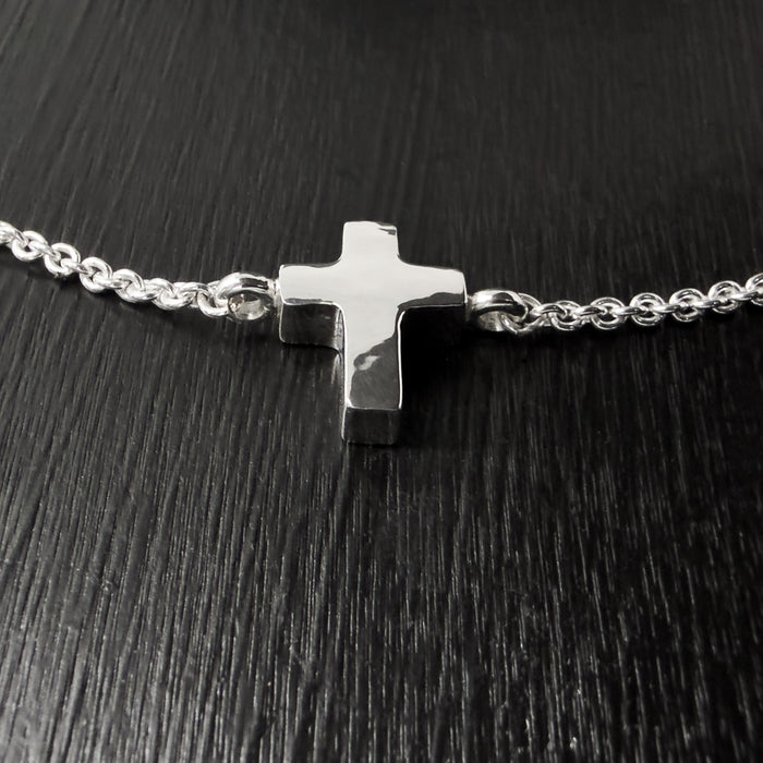 Tiny Sterling Silver Chubby Cross Pendant