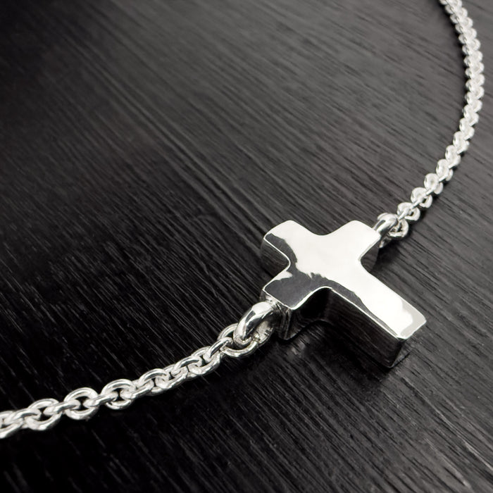 Tiny Sterling Silver Chubby Cross Pendant
