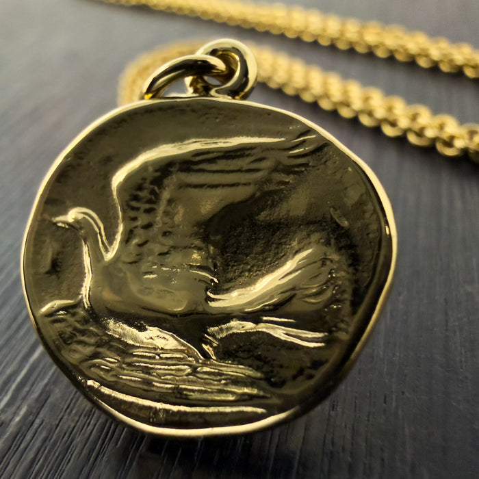 Gold Dove Coin Necklace