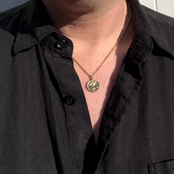 Gold Dove Coin Necklace