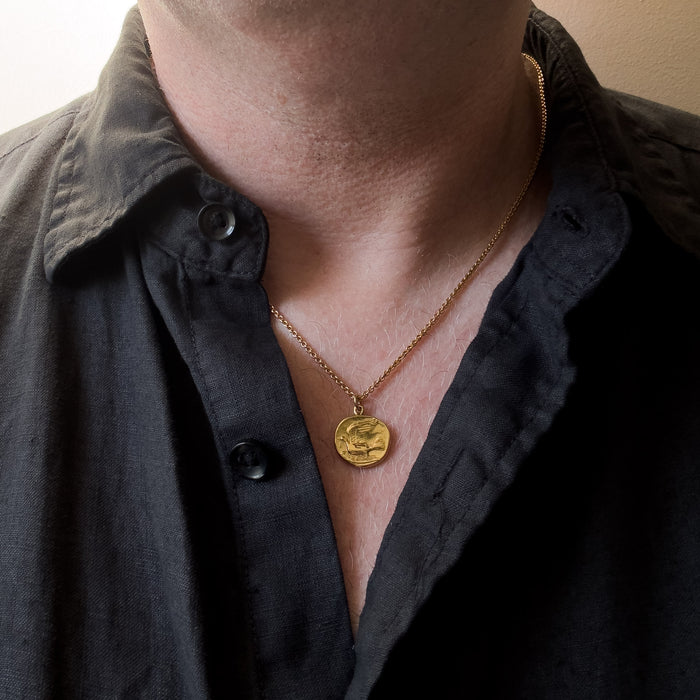 Gold Dove Coin Necklace