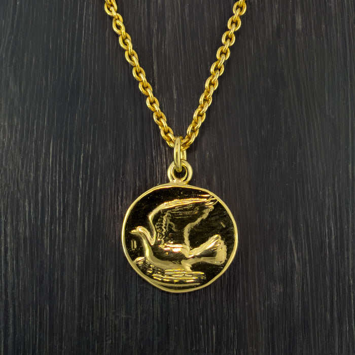Gold Dove Coin Necklace