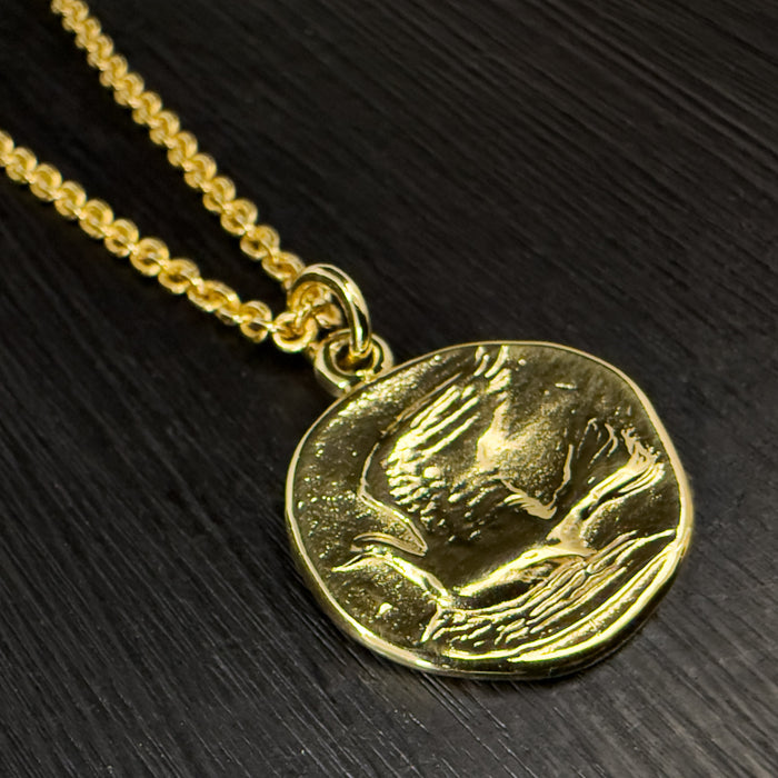 Gold Dove Coin Necklace