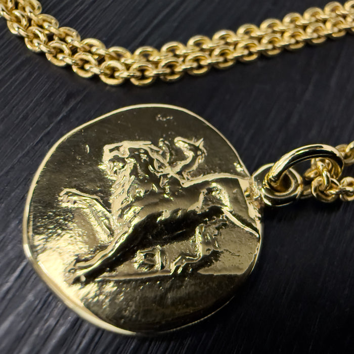 Gold Dove Coin Necklace