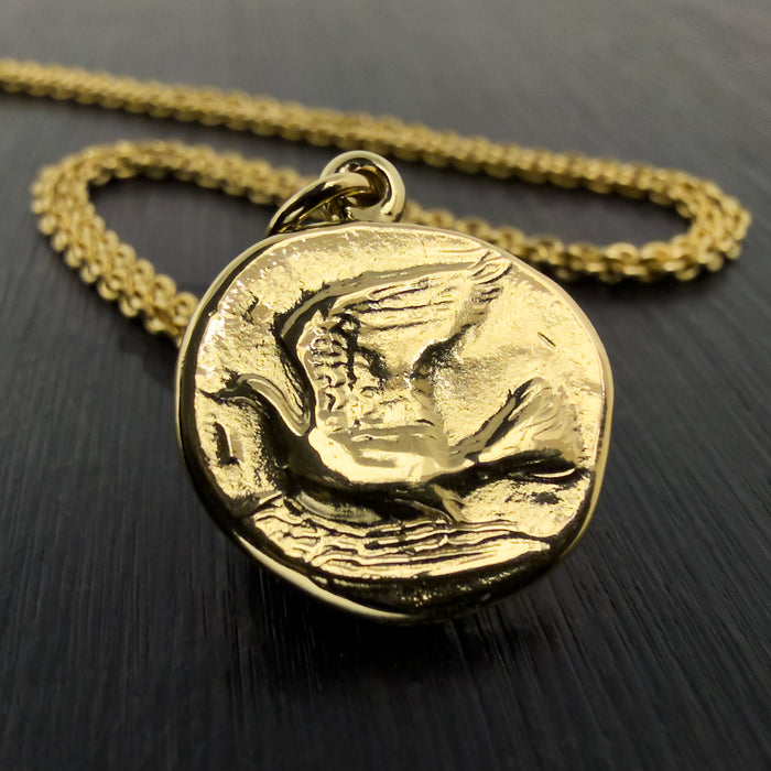 Gold Dove Coin Necklace