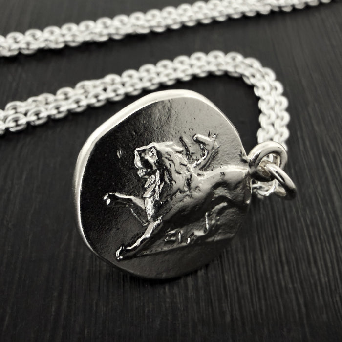 Silver Dove Coin Necklace