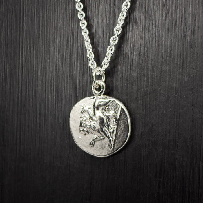 Silver Dove Coin Necklace