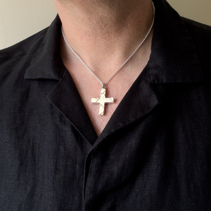 Handmade Kintsugi Inspired Cross Pendant