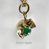 mouse pendant with green agate