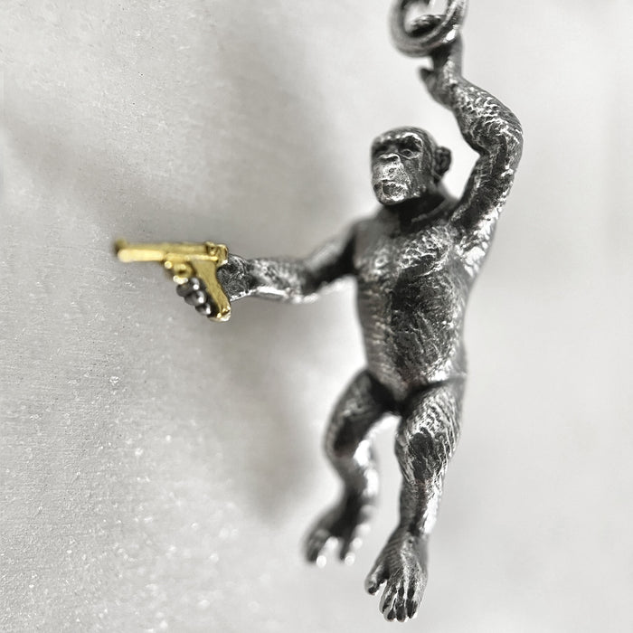 Chimp With A Gun Necklace