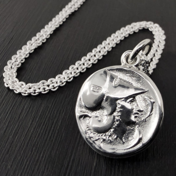 Pegasus Coin Necklace Sterling Silver