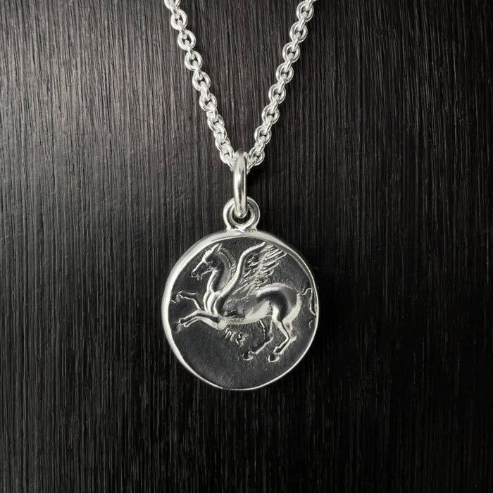 Pegasus Coin Necklace Sterling Silver
