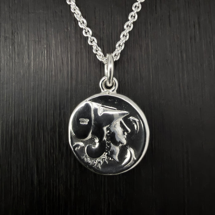 Pegasus Coin Necklace Sterling Silver