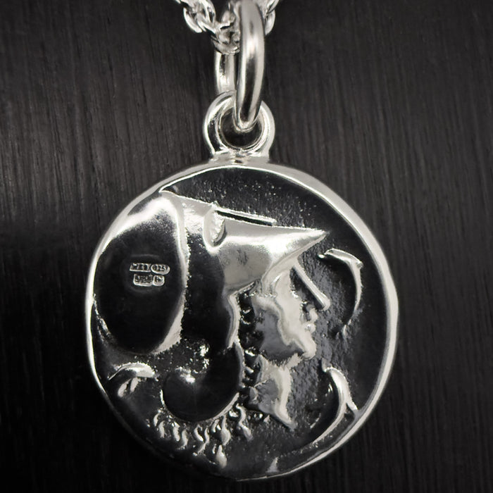 Pegasus Coin Necklace Sterling Silver