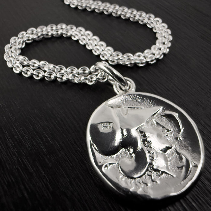 Pegasus Coin Necklace Sterling Silver