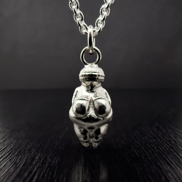Venus Of Willendorf Silver Necklace