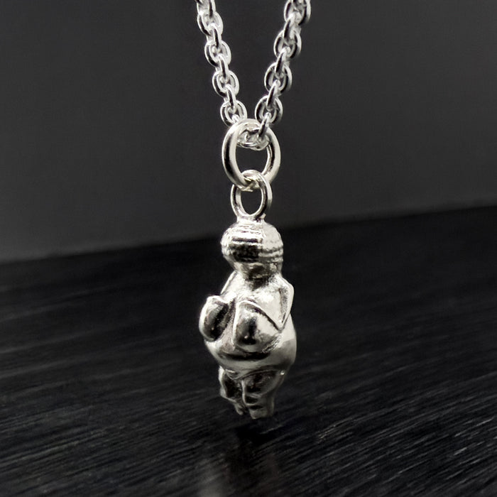 Venus Of Willendorf Silver Necklace