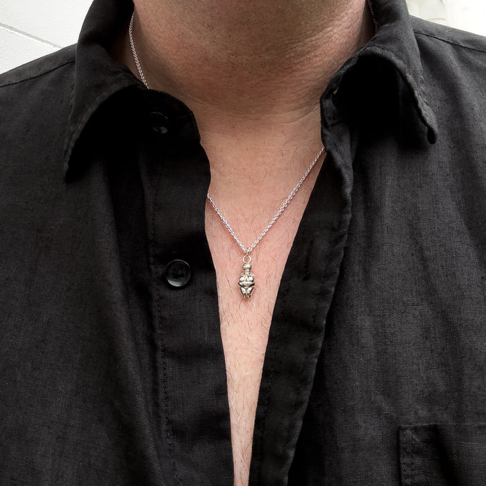 Venus Of Willendorf Silver Necklace