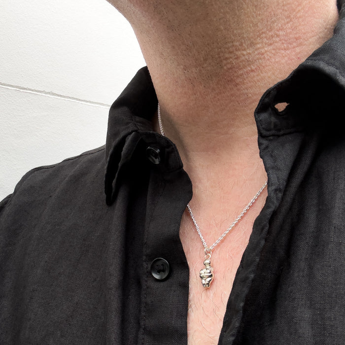 Venus Of Willendorf Silver Necklace