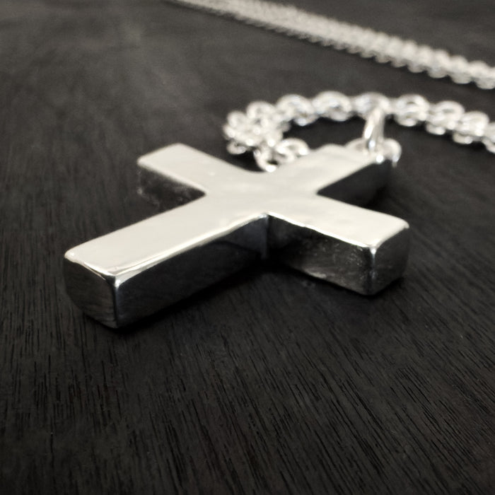 Handmade Chunky Sterling Silver Cross Pendant