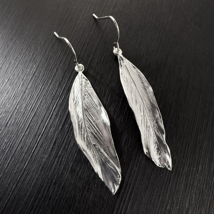 Silver Feather Earrings