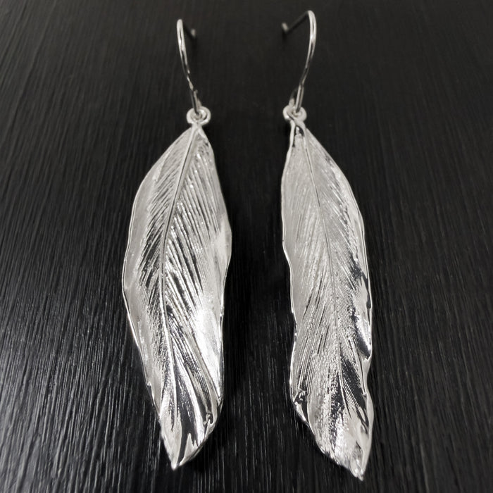 Silver Feather Earrings