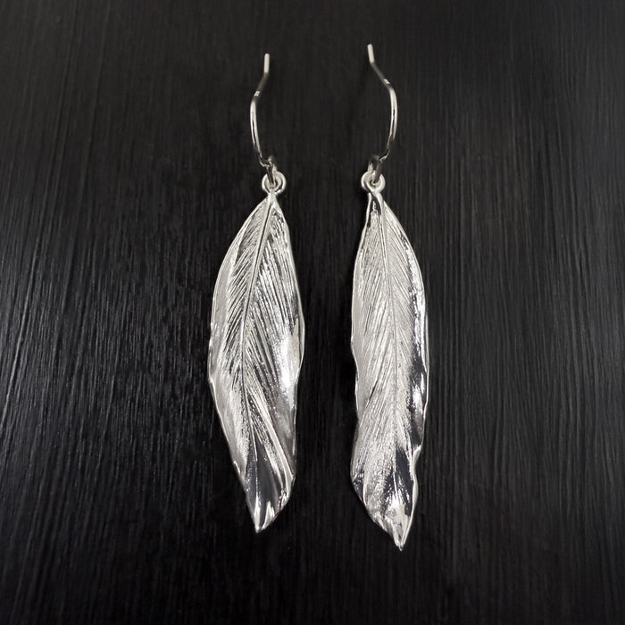 Silver Feather Earrings