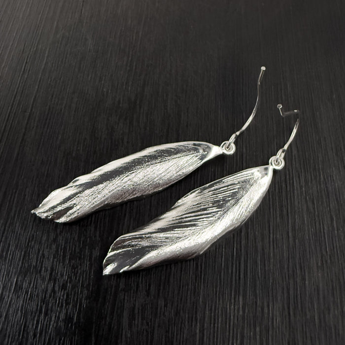 Silver Feather Earrings