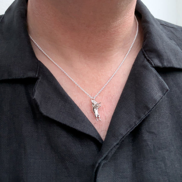 Silver French Bulldog Pendant Necklace