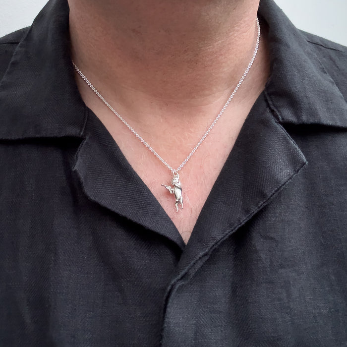 Silver French Bulldog Pendant Necklace