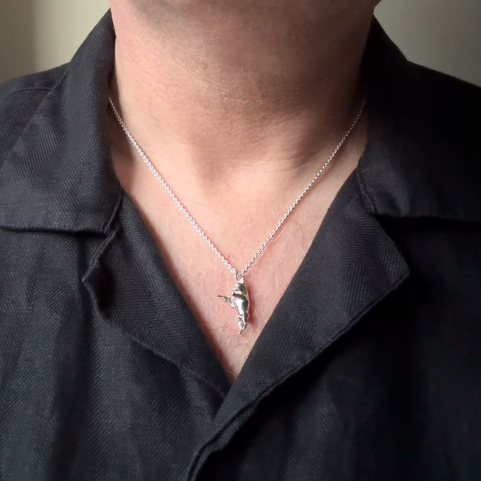 Silver French Bulldog Pendant Necklace