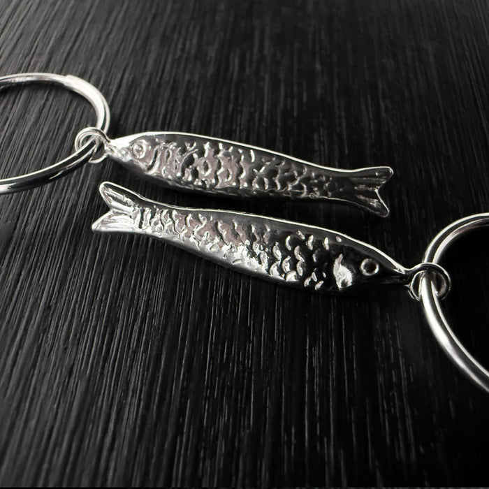 Fish Drop Hoop Earrings