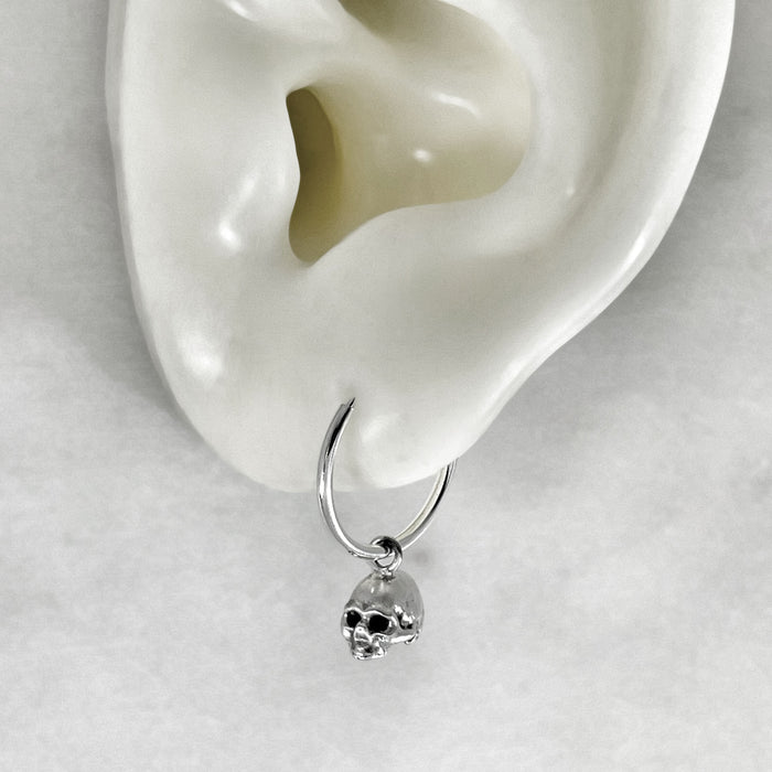 Tiny Skull Hoop Earrings