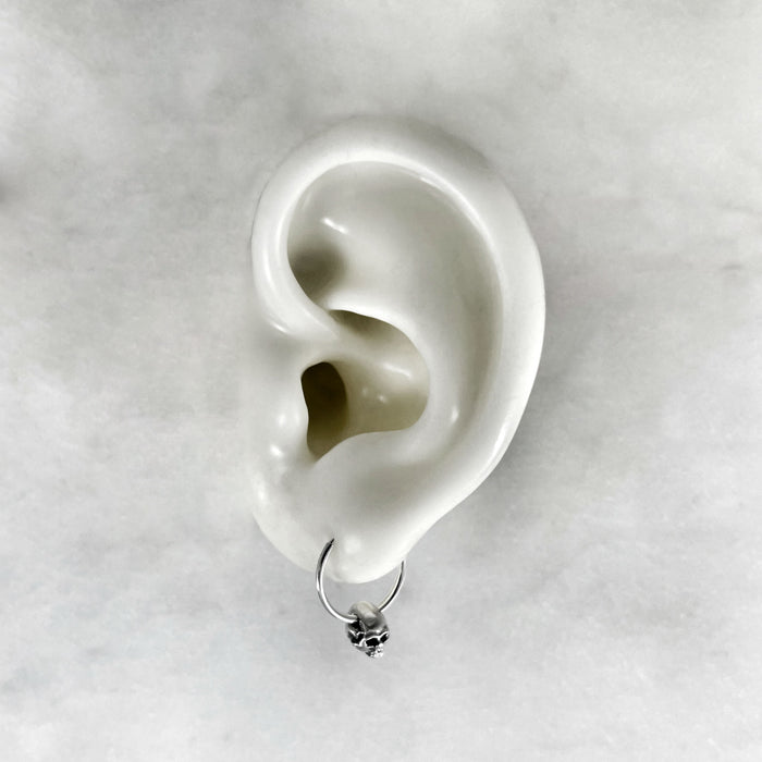 Tiny Skull Hoop Earrings