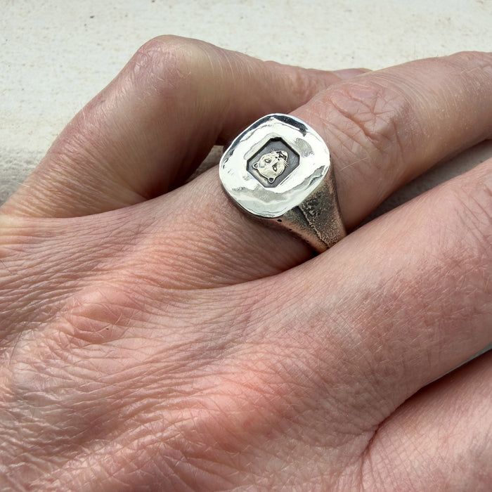 London Rough Silver Signet Ring