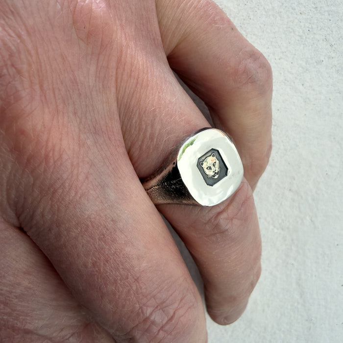 London Rough Silver Signet Ring