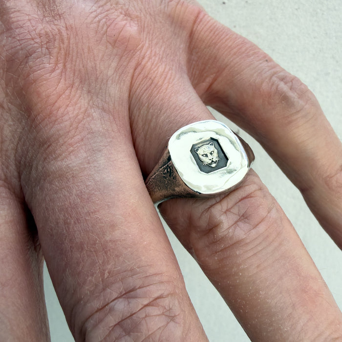 London Rough Silver Signet Ring