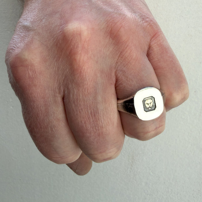 London Rough Silver Signet Ring