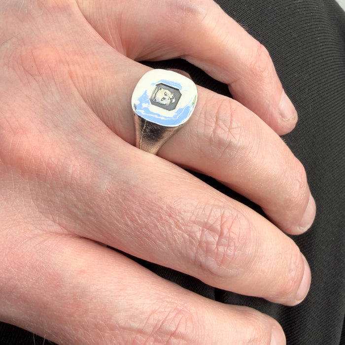 London Rough Silver Signet Ring