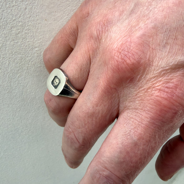 London Rough Silver Signet Ring