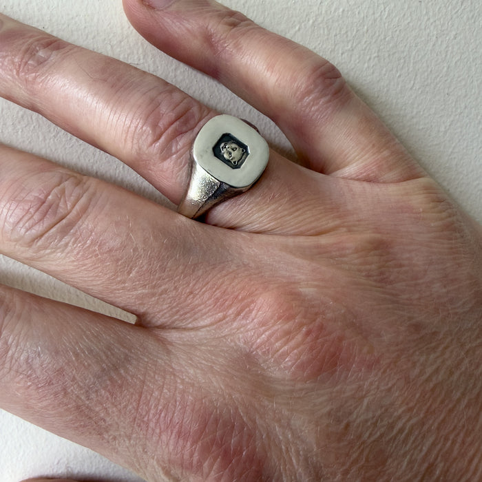 London Rough Silver Signet Ring