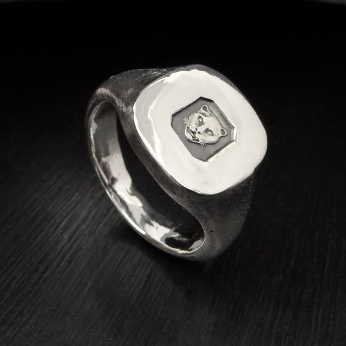 London Rough Silver Signet Ring