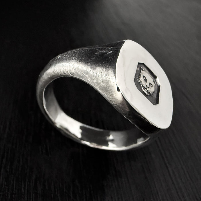 London Rough Silver Signet Ring