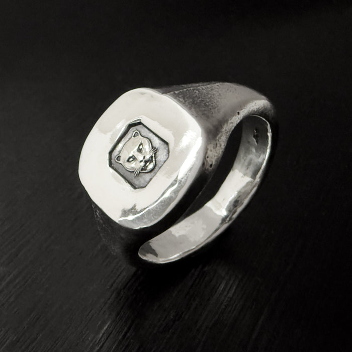 London Rough Silver Signet Ring